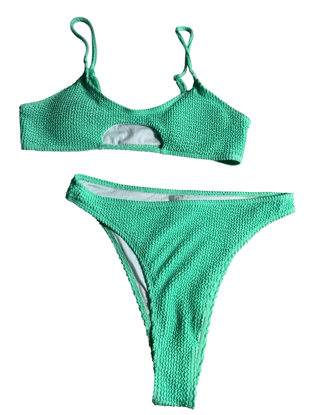 Textured Mint Green Bikini Set — Women’s Two-Piece Swimwear